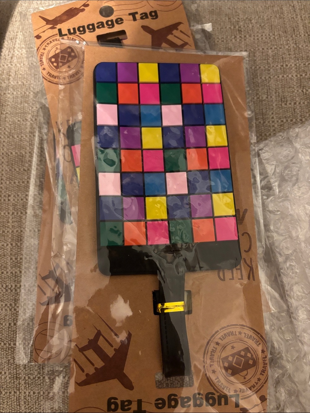 Multicolor Mosaic Luggage Tag - Unknown Brand